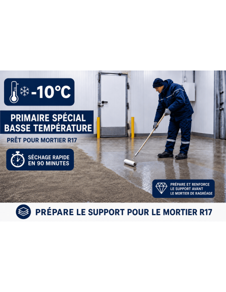 R51 : PRIMAIRE D’ACCROCHAGE POUR MORTIER SYNTHÉTIQUE SPÉCIAL FROID -10°C